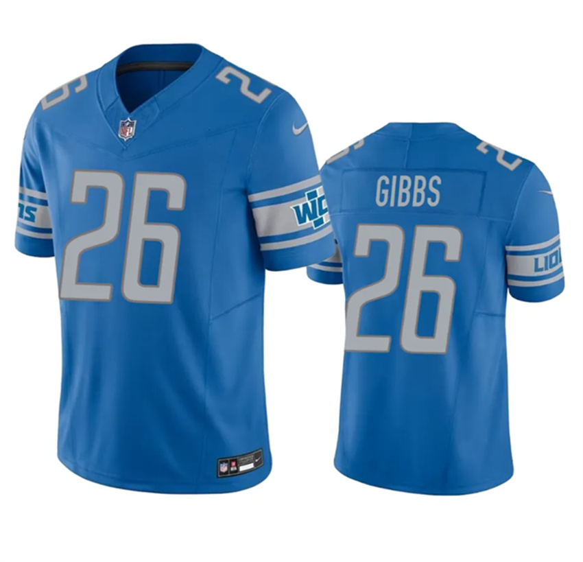 Men's Blue Detroit Lions #26 Jahmyr Gibbs 2023 F.U.S.E. Vapor Untouchable Limited Stitched Football Jersey