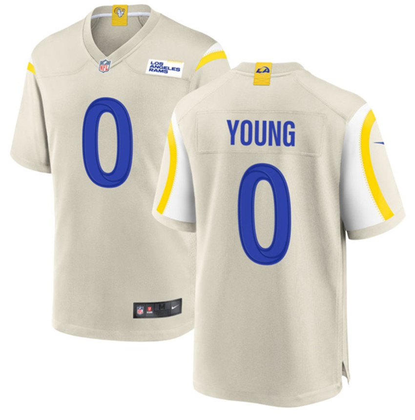 Men's Bone Los Angeles Rams #0 Byron Young Stitched Game Jersey