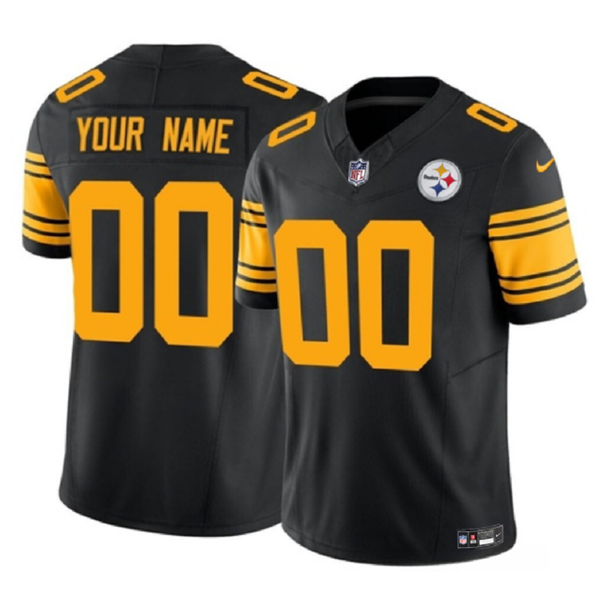 Men's Black Pittsburgh Steelers Active Player Custom 2023 F.U.S.E Color Rush Limited Football Jersey