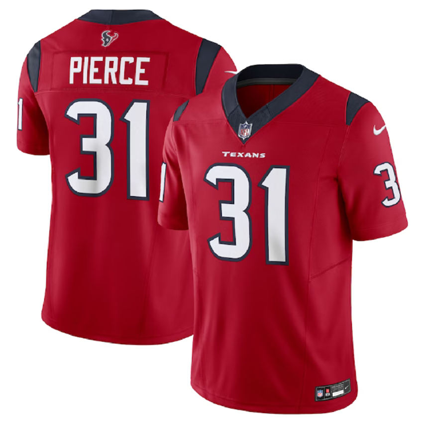 Men's Red Houston Texans #31 Dameon Pierce 2023 F.U.S.E Vapor Untouchable Stitched Football Jersey