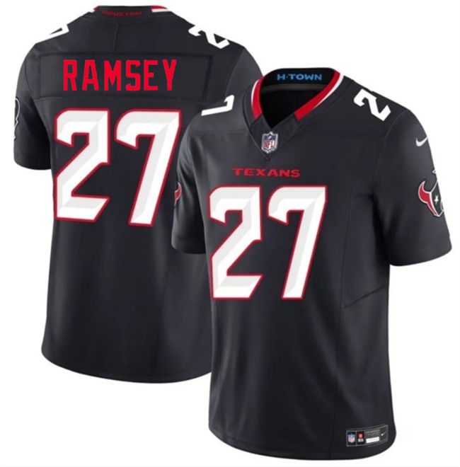 Men's Navy Houston Texans #27 Kamari Ramsey 2026 Draft 2nd Alternate 2026 F.U.S.E. Vapor Limited Stitched Football Jersey