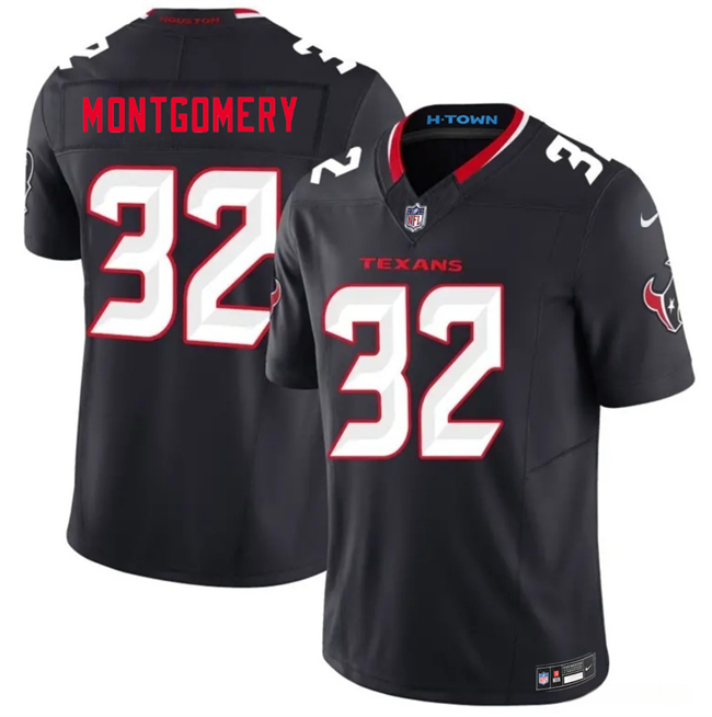 Men's Navy Houston Texans #32 David Montgomery 2nd Alternate 2026 F.U.S.E. Vapor Limited Stitched Football Jersey