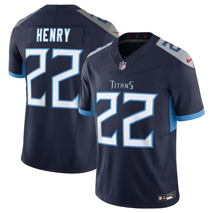 Men's Navy Tennessee Titans #22 Derrick Henry 2023 F.U.S.E Vapor Untouchable Stitched Jersey