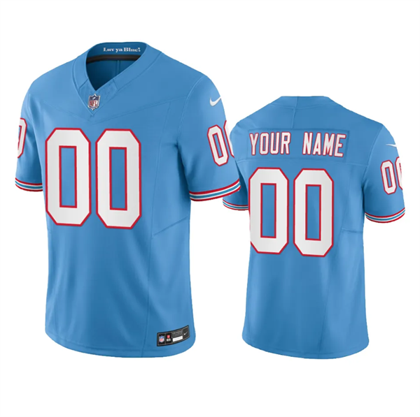 Men's Light Blue Tennessee Titans Active Player Custom 2023 F.U.S.E. Vapor Limited Throwback Stitched Football Jersey