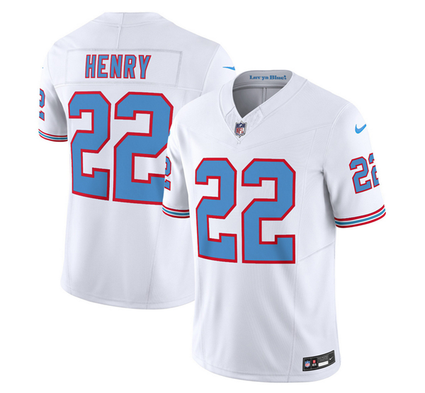 Men's White Tennessee Titans #22 Derrick Henry 2023 F.U.S.E. Vapor Limited Throwback Stitched Football Jersey