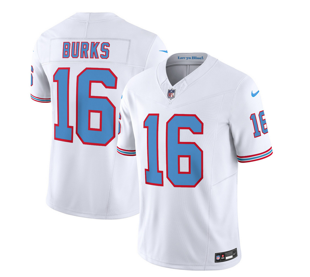 Men's White Tennessee Titans #16 Treylon Burks 2023 F.U.S.E. Vapor Limited Throwback Stitched Football Jersey