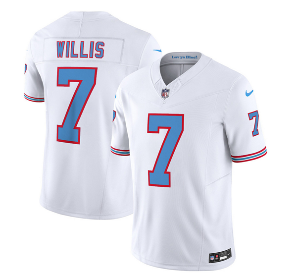 Men's White Tennessee Titans #7 Malik Willis 2023 F.U.S.E. Vapor Limited Throwback Stitched Football Jersey