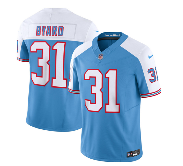 Men's Blue/White Tennessee Titans #31 Kevin Byard 2023 F.U.S.E. Vapor Limited Throwback Stitched Football Jersey