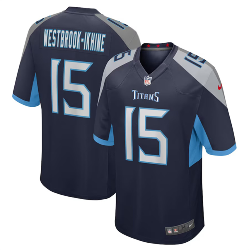 Men's Navy Tennessee Titans #15 Nick Westbrook-Ikhine Stitched Game Football Jersey