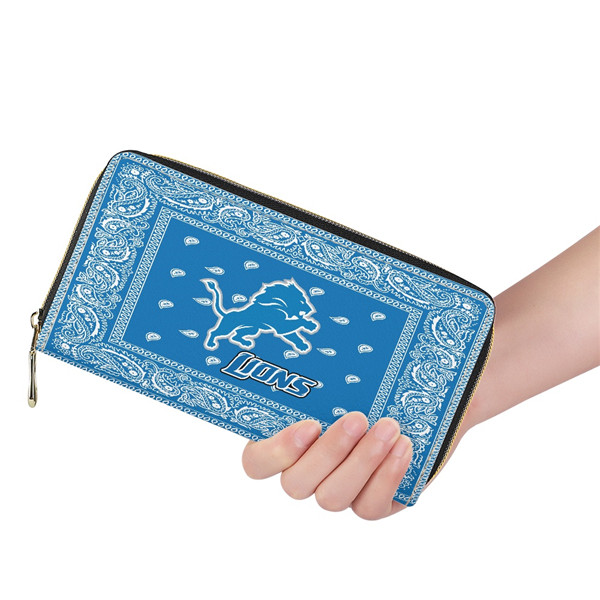 Detroit Lions PU Leather Zip Wallet 001