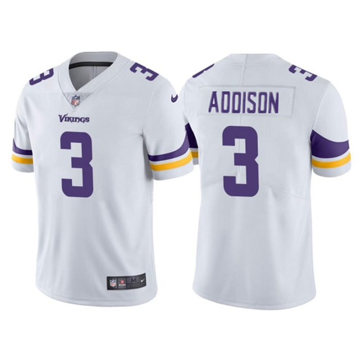 Men's White Minnesota Vikings #3 Jordan Addison Vapor Untouchable Stitched Jersey