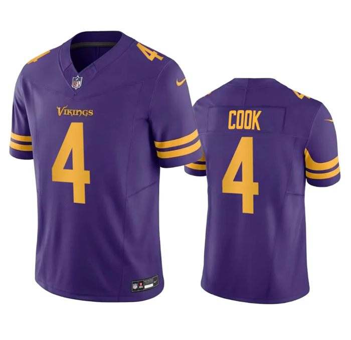 Men's Purple Minnesota Vikings #4 Dalvin Cook 2023 F.U.S.E. Color Rush Stitched Jersey