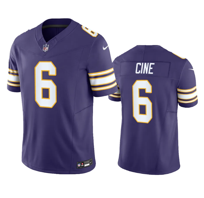 Men's Purple Minnesota Vikings #6 Lewis Cine 2023 F.U.S.E. Vapor Untouchable Limited Stitched Jersey