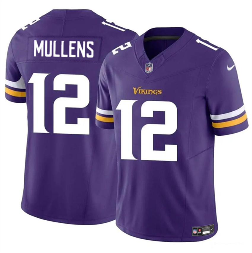Men's Purple Minnesota Vikings #12 Nick Mullens 2023 F.U.S.E. Vapor Untouchable Limited Stitched Jersey