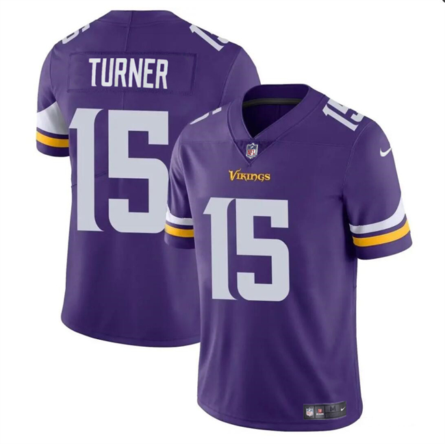 Men's Purple Minnesota Vikings #15 Dallas Turner 2024 Draft Vapor Untouchable Limited Stitched Jersey