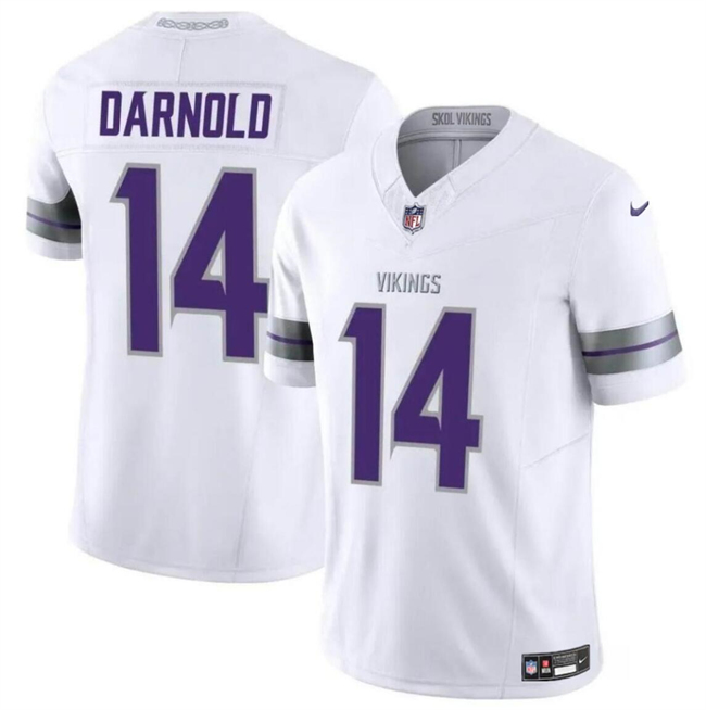 Men's White Minnesota Vikings #14 Sam Darnold 2024 F.U.S.E. Winter Warrior Limited Stitched Jersey
