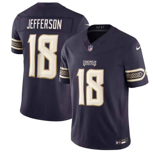 Men's Deep Purple Minnesota Vikings #18 Justin Jefferson 2026 F.U.S.E. Rivalries Collection Limited Stitched Football Jersey