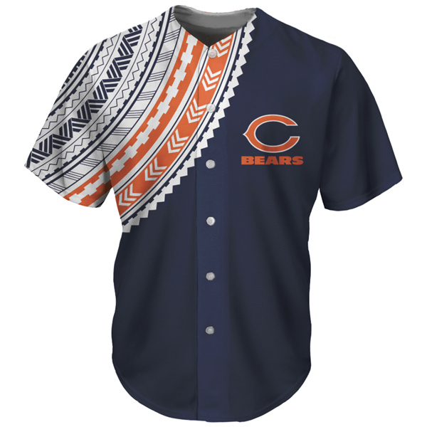 Men's Navy Chicago Bears Baseball Jersey
