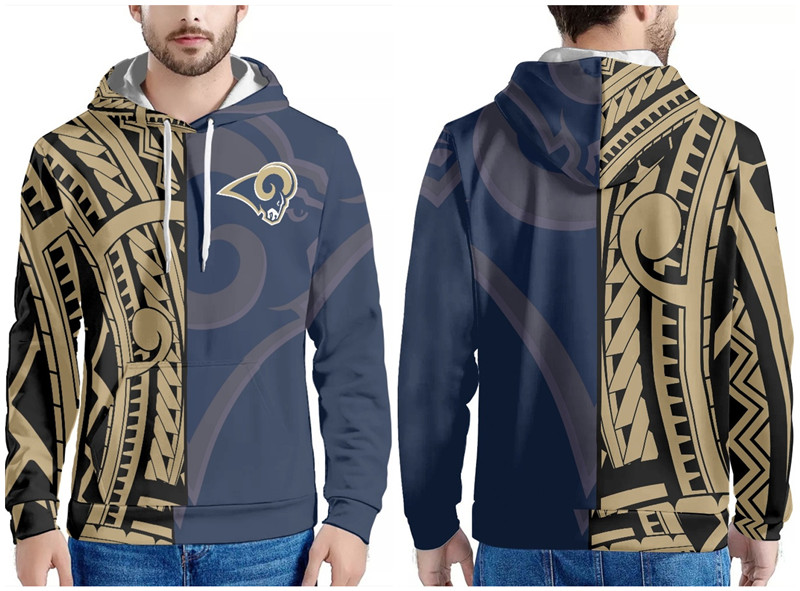 Men's Navy/Gold Los Angeles Rams Pullover Hoodie