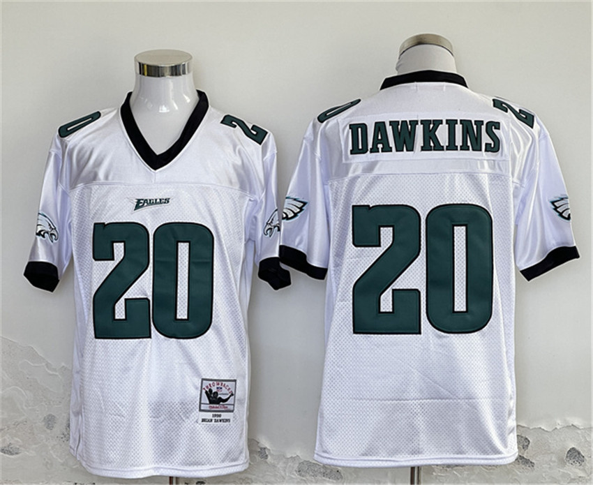 Men's White Philadelphia Eagles #20 Brian Dawkins Stitched Football Jersey