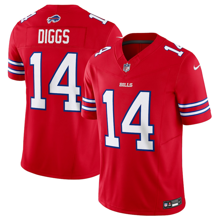 Men's Red Buffalo Bills #14 Stefon Diggs 2023 F.U.S.E. Vapor Untouchable Limited Stitched Jersey