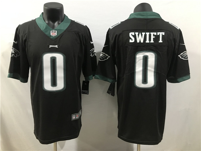 Men's Black Philadelphia Eagles #0 D'Andre Swift 2023 Draft Vapor Limited Stitched Football Jersey