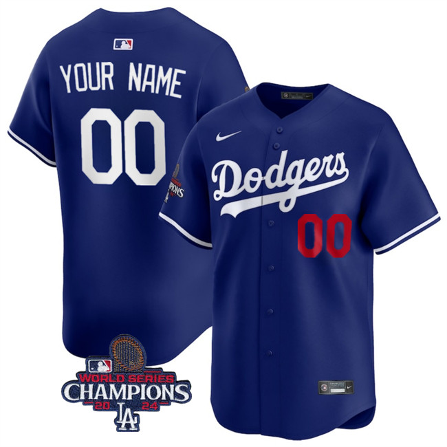 Men's Royal Los Angeles Dodgers Active Player Cuatom 2024 World Series Champions Alternate Limited Stitched Baseball Jersey