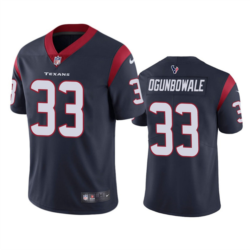 Men's Navy Houston Texans #33 Dare Ogunbowale Vapor Untouchable Limited Stitched Jersey