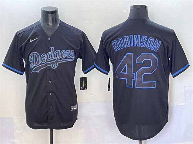 Men's Black Los Angeles Dodgers #42 Jackie Robinson Fashion Stitched Baseball Jersey