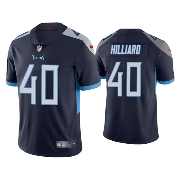 Men's Navy Tennessee Titans #40 Dontrell Hilliard Vapor Untouchable Stitched Jersey