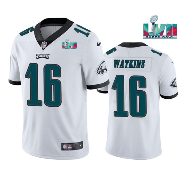 Men's White Philadelphia Eagles #16 Quez Watkins Super Bowl LVII Vapor Untouchable Limited Stitched Jersey