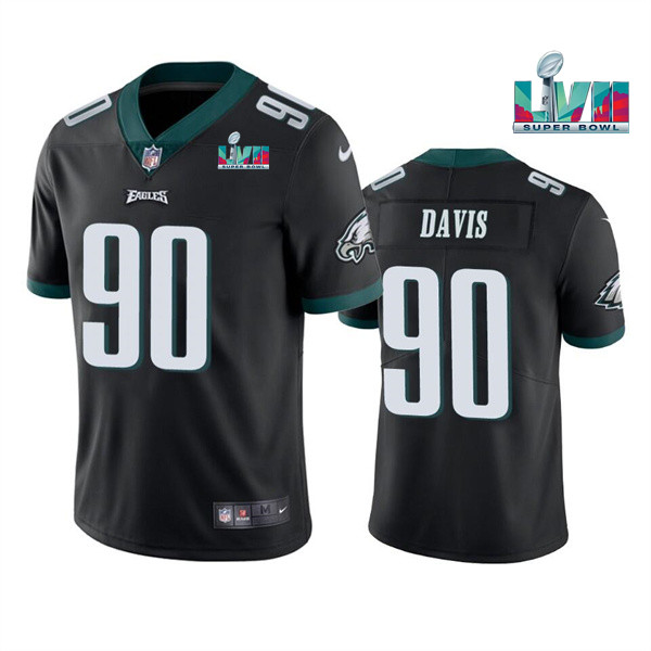 Men's Black Philadelphia Eagles #90 Jordan Davis Super Bowl LVII Vapor Untouchable Limited Stitched Jersey