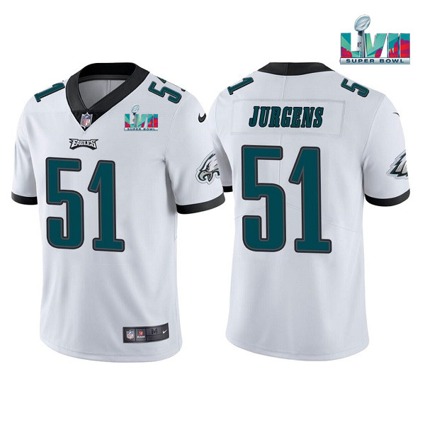 Men's White Philadelphia Eagles #51 Cam Jurgens Super Bowl LVII Vapor Untouchable Limited Stitched Jersey
