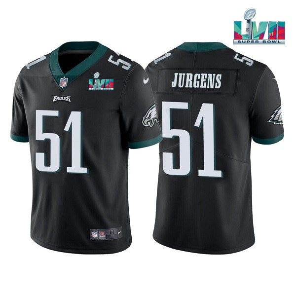 Men's Black Philadelphia Eagles #51 Cam Jurgens Super Bowl LVII Vapor Untouchable Limited Stitched Jersey