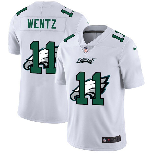 Men's Philadelphia Eagles White #11 Carson Wentz Stitched Jersey