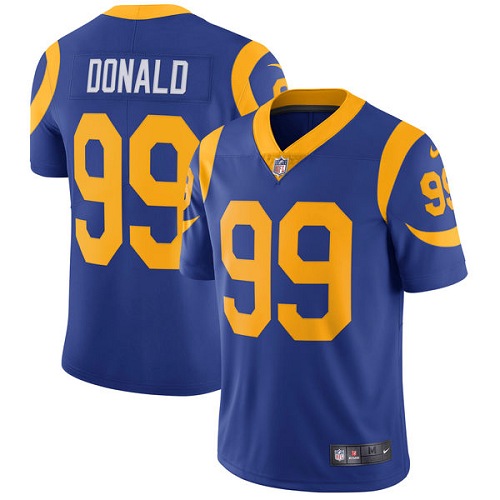 Men's Los Angeles Rams #99 Aaron Donald2020 Royal Blue Vapor Limited Stitched NFL Jersey