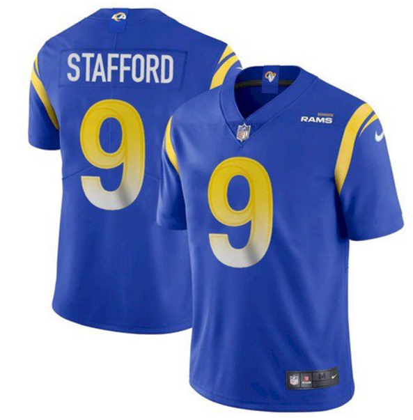 Men's Blue Los Angeles Rams #9 Matthew Stafford 2020 Vapor Untouchable Limited Stitched Jersey