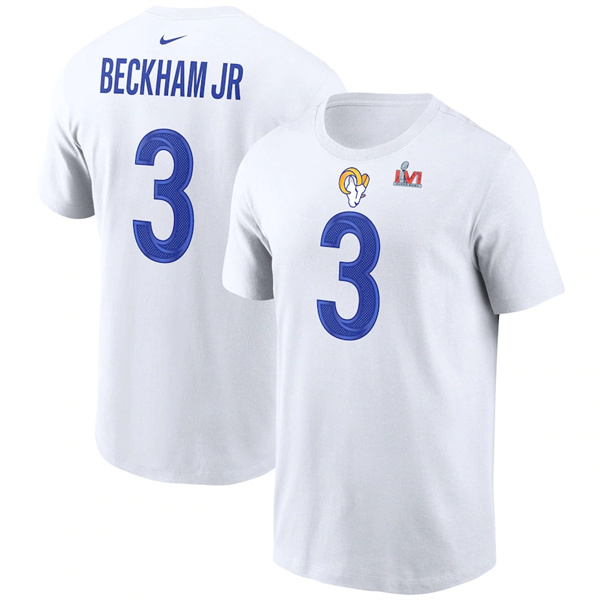 Men's White Los Angeles Rams #5 Jalen Ramsey 2022 Super Bowl LVI Champions T-Shirt