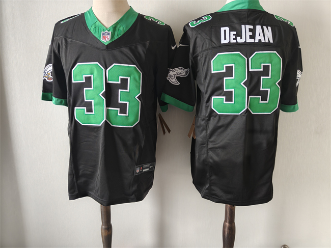 Men's Black/Green Philadelphia Eagles #33 Cooper DeJean Vapor Untouchable Limited Stitched Football Jersey