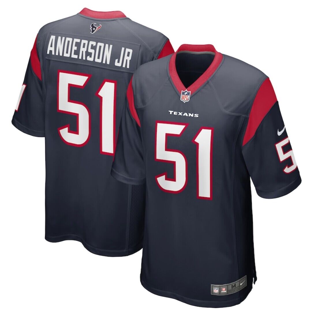 Men's Navy Houston Texans #51 Will Anderson Jr. Stitched Game Jersey