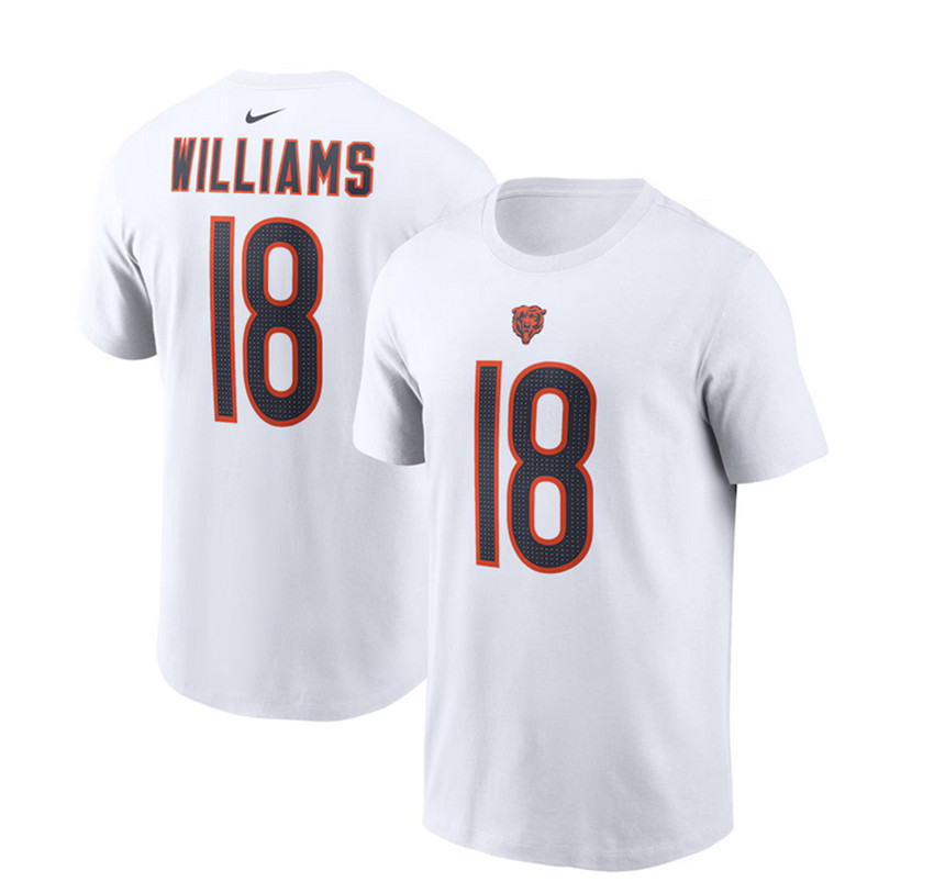 Men's White Chicago Bears Active Player Custom 2024 NFL Draft First Round Pick Fuse Name & Number T-Shirt