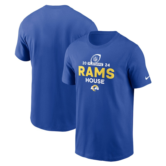 Men's Blue Los Angeles Rams 2024 Playoffs T-Shirt