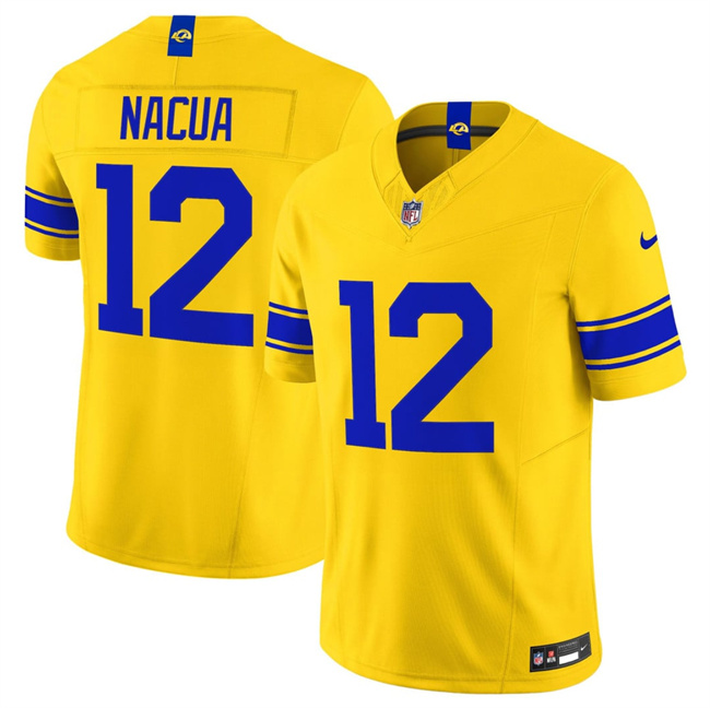 Men's Gold Los Angeles Rams #12 Puka Nacua Classic Sol 2026 F.U.S.E. Vapor Limited Stitched Football Jersey
