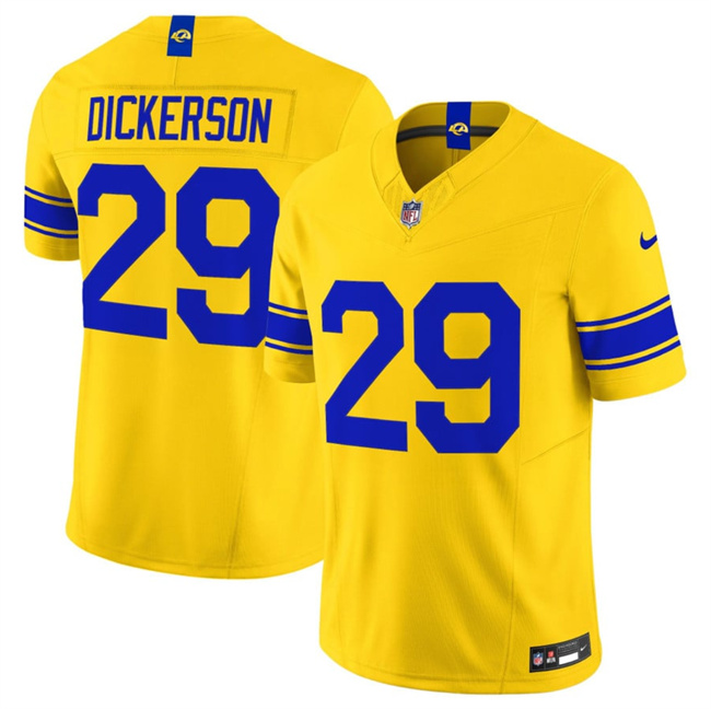 Men's Gold Los Angeles Rams #29 Eric Dickerson Classic Sol 2026 F.U.S.E. Vapor Limited Stitched Football Jersey