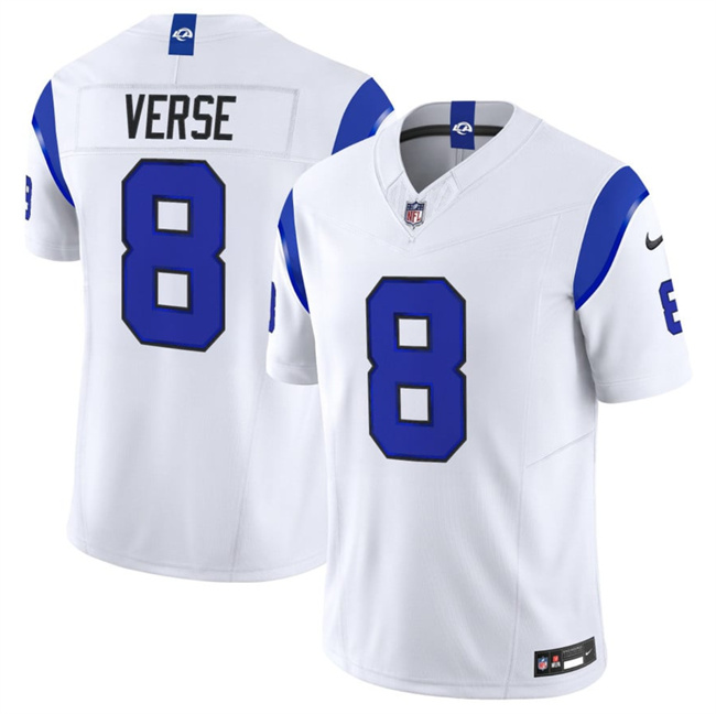 Men's White Los Angeles Rams #8 Jared Verse Fearsome 2026 F.U.S.E. Vapor Limited Stitched Football Jersey