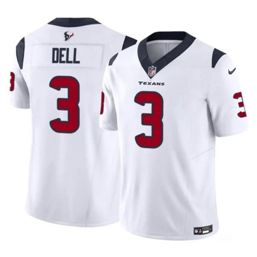 Men's White Houston Texans #3 Tank Dell 2023 F.U.S.E Vapor Untouchable Stitched Football Jersey