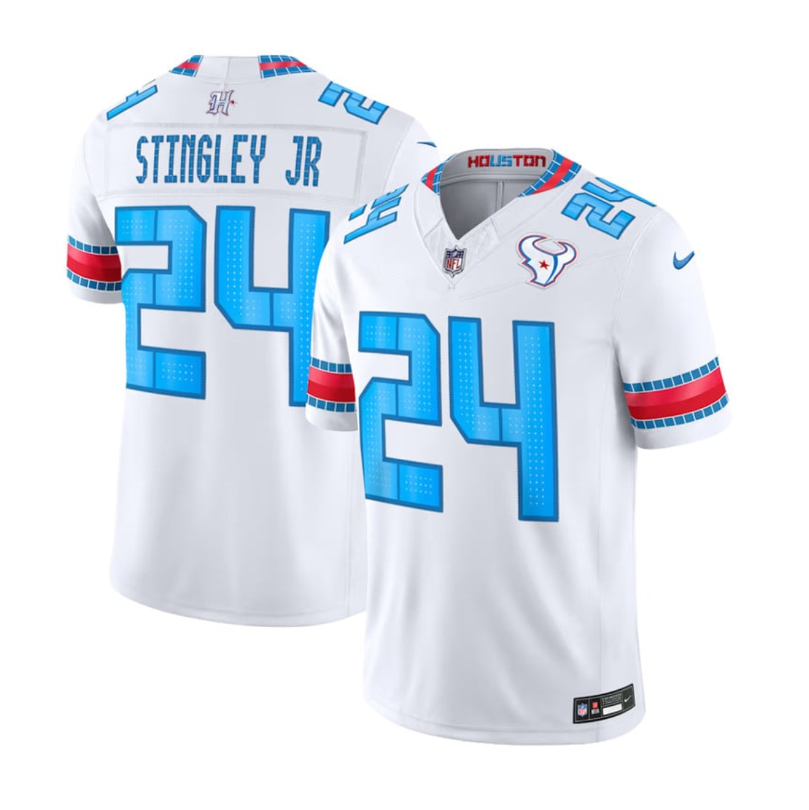 Men's White Houston Texans #24 Derek Stingley Jr. 2026 F.U.S.E. 'HOUSTON/US' Rivalries Collection Limited Stitched Football Jersey