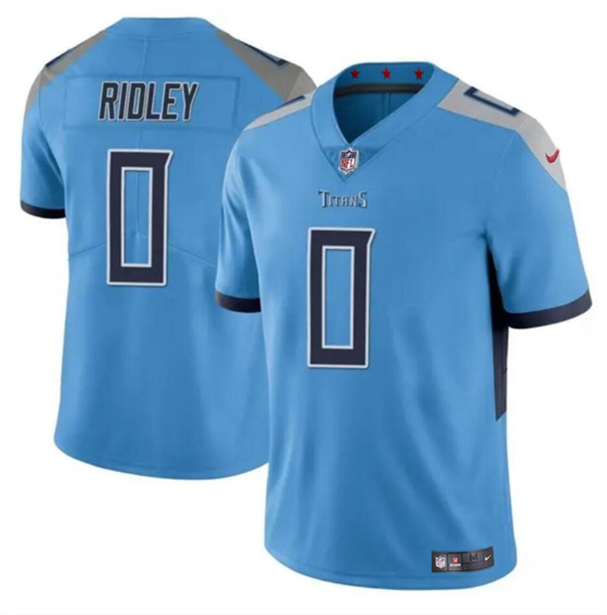 Men's Blue Tennessee Titans #0 Calvin Ridley Vapor Limited Stitched Football Jersey