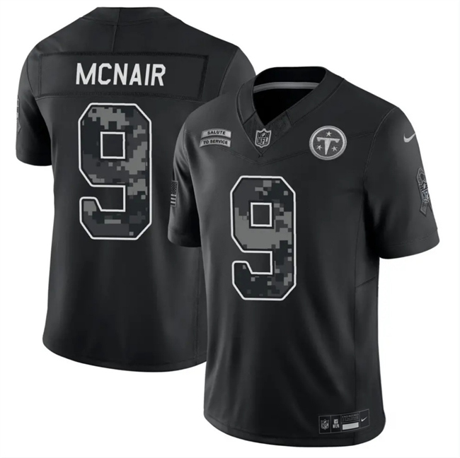 Men's Black Tennessee Titans #9 Steve McNair F.U.S.E. 2026 Salute to Service Limited Stitched Football Jersey