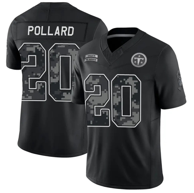 Men's Black Tennessee Titans #20 Tony Pollard F.U.S.E. 2026 Salute to Service Limited Stitched Football Jersey